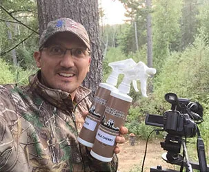 Used 4 of your products in Ontario last week...Cherry Burst Shaker, Gold Mist Spray, Bacon Spray, & Wild Cherry Spray. Was able to arrow this dandy at 25 yards. The bears could not help but come in, and keep coming in at every sight I used your product. Thank you! I will be using your products every time I enter the bear woods. Spectacular scents! Thank you! Victor Guarisco Indiana