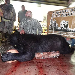 Hunter with a harvested black bear