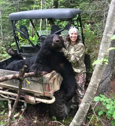 Using crossbow on Saturday in New Brunswick. 15 yard shot. Goldrush sprayed on trees for this hunt. True trophy for NB bears.